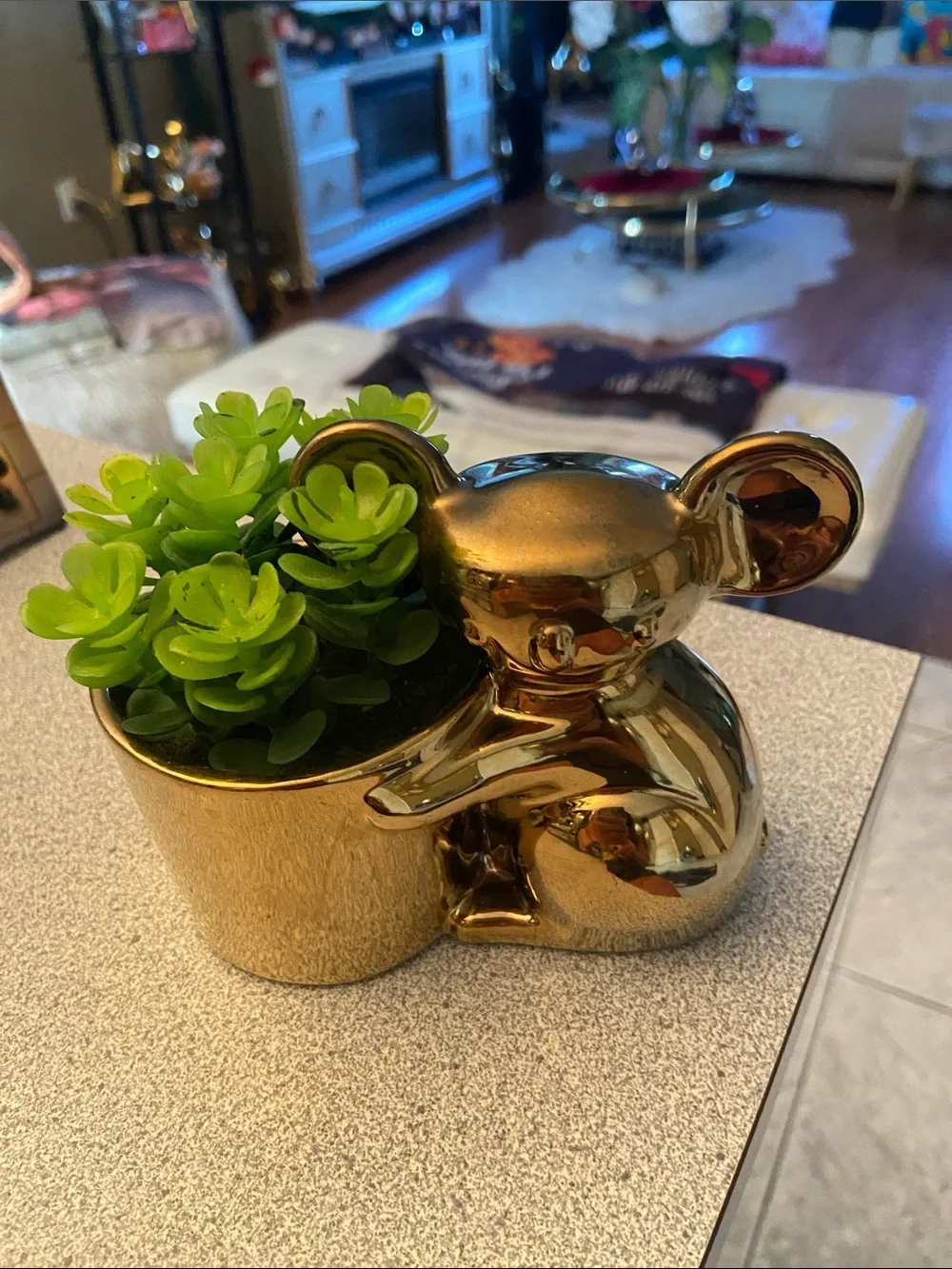 Gold Ceramic Koala Planter - Decorative Home Accents